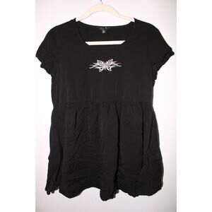 Delia’s x Dolls Kill Set Me Free Tattoo Butterfly Mini Babydoll Dress Medium